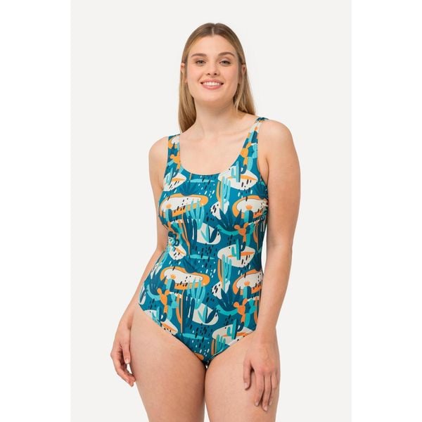 Damskie Kostium kąpielowy kaktusy bez miękkich miseczek marszczenia. Niebieskie kostiumy jednoczęściowe damskie Ulla Popken, plus size, bez wzorów, z elastanu, sportowe, plus size. W wyprzedaży za 159.99 zł.