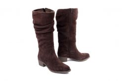 Rieker 73159-25 brown, kozaki damskie. Brązowe kozaki damskie Rieker, ze skóry, bez obcasa. Za 407.92 zł.