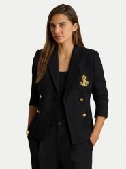 Polo Ralph Lauren Marynarka 200P14021001 Czarny Regular Fit. Czarne żakiety damskie Polo Ralph Lauren, bez wzorów, z bawełny. Za 1,599.00 zł.