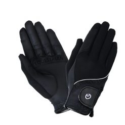 Rękawiczki Crystals black Equus Brand. Czarne rękawiczki dziecięce EQUUS CARE, bez wzorów. W wyprzedaży za 69.99 zł.