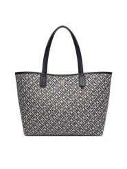 Tommy Hilfiger Torebka Th Icon Tote Jacquard AW0AW18889 Niebieski. Niebieskie torebki do ręki damskie Tommy Hilfiger, bez wzorów, z materiału, bez dodatków. Za 699.99 zł.