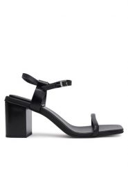 Calvin Klein Sandały Block Heel Sandal 75 Lth HW0HW02650 Czarny. Czarne sandały damskie Calvin Klein, bez wzorów, ze skóry, bez obcasa, na słupku, bez zapięcia. Za 349.99 zł.
