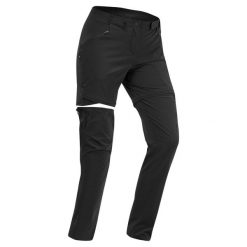 Spodnie turystyczne damskie MH550 2w1. Czarne spodnie sportowe damskie QUECHUA, m, bez wzorów, z elastanu, trekkingowe. Za 179.99 zł.