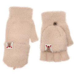 Beżowe Śliczne Rękawiczki Alpaka Damskie Armodo. Brązowe rękawiczki damskie Armodo, na zimę, z aplikacjami, eleganckie. Za 29.99 zł.