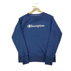 Męska bluza Retro Marine. Niebieskie bluzy sportowe męskie Champion, l, bez wzorów, bez kaptura, na fitness i siłownię. Za 51.08 zł.