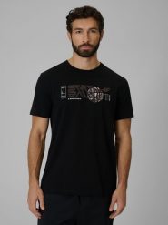 4F T-shirt regular z nadrukiem męski - czarny 3XL. Czarne t-shirty męskie 4f, m, bez wzorów, z bawełny, sportowe, bez kołnierzyka. Za 69.99 zł.