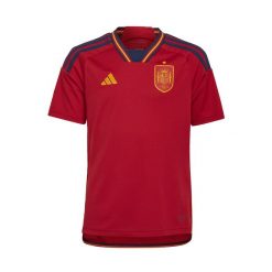 Spain 22 Home Jersey. Czerwone koszulki sportowe męskie Adidas, bez wzorów, z jersey, bez kołnierzyka, bez ramiączek, do piłki nożnej. W wyprzedaży za 272.80 zł.