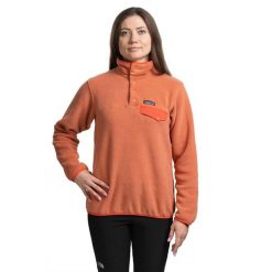 Bluza polarowa damska Lightweight Synchilla Snap. Brązowe bluzy damskie Patagonia, s, bez wzorów, z polaru, bez kaptura. Za 589.99 zł.