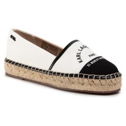 Espadryle KARL LAGERFELD. Białe espadryle damskie KARL LAGERFELD, bez wzorów, bez obcasa, bez zapięcia. Za 339.99 zł.