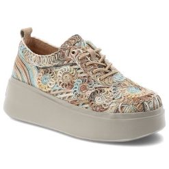 Sneakersy damskie Filippo, cholewka z materiału tekstylnego z ozdobnym haftem wiązany fason na solidnej platformie, pomarańczowe, DP7799/26. Brązowe półbuty damskie Filippo, bez wzorów, bez obcasa, bez zapięcia. Za 239.00 zł.