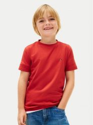 Tommy Hilfiger T-Shirt KB0KB06879 Czerwony Regular Fit. Czerwone t-shirty dla chłopców Tommy Hilfiger, bez wzorów, z bawełny, bez ramiączek. Za 109.99 zł.