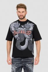 DSQUARED2 Czarny t-shirt Loose Fit Tee. Czarne t-shirty męskie Dsquared2, l, bez wzorów, bez kołnierzyka. W wyprzedaży za 899.99 zł.