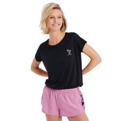 Koszulka damska Protest Prtmeru. Czarne koszulki sportowe damskie Protest, m, bez wzorów, ze skóry, bez kołnierzyka, bez ramiączek. W wyprzedaży za 129.90 zł.