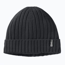Czapka zimowa Jack Wolfskin Rib Knit. Czarne czapki i kapelusze męskie Jack Wolfskin, na zimę, bez wzorów, z materiału, klasyczne. Za 199.99 zł.