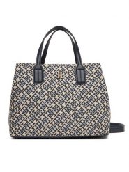 Tommy Hilfiger Torebka Th Jacquard Satchel AW0AW17444 Granatowy. Niebieskie torebki do ręki damskie Tommy Hilfiger, bez wzorów, z materiału, bez dodatków. Za 699.99 zł.