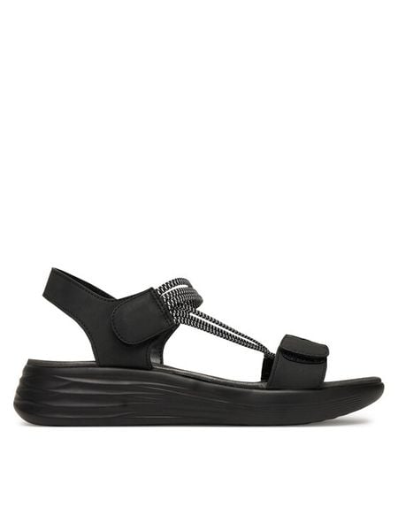 Clara Barson Sandały R24AW02734 Czarny. Czarne sandały damskie Clara Barson, bez wzorów, z materiału, bez obcasa, na płaskiej podeszwie, bez zapięcia. Za 119.99 zł.