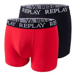 Bokserki Męskie (zestaw 2 Sztuk). Czarne bokserki męskie Replay, l, bez wzorów. Za 160.99 zł.