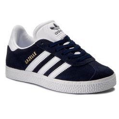 Sneakersy adidas. Niebieskie półbuty chłopięce Adidas, bez wzorów, bez zapięcia. Za 189.99 zł.