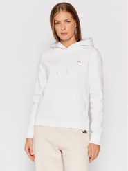 Tommy Jeans Bluza Fleece Hoodie DW0DW09228 Biały Regular Fit. Białe bluzy damskie Tommy Jeans, xl, bez wzorów, z jeansu, bez kaptura. Za 279.99 zł.
