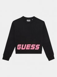 Guess Bluza J3YQ23FL03S Czarny Relaxed Fit. Czarne bluzy dla dziewczynek Guess, z aplikacjami, z bawełny, bez ramiączek, bez kaptura. Za 339.99 zł.