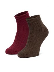 Nine West Skarpety długie CEO_LA_NW_12744_Z_AW25 (2-PACK) Brązowy. Brązowe skarpety damskie Nine West, bez wzorów, z nylonu. Za 39.99 zł.