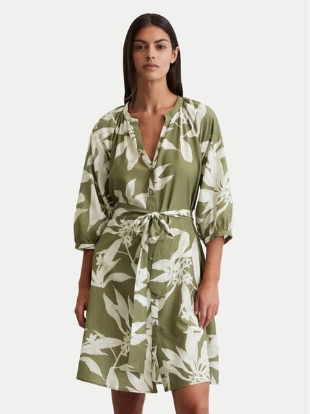 Marc O'Polo Sukienka koszulowa 506 0915 21197 Zielony Relaxed Fit. Zielone sukienki damskie Marc O'Polo, bez wzorów, z wiskozy, bez kołnierzyka, bez ramiączek, koszulowe. Za 459.99 zł.