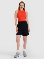 4F Spodenki dresowe ze strukturalnej dzianiny damskie - czarne XXL. Czarne szorty sportowe damskie 4f, l, bez wzorów, z bawełny, sportowe. Za 89.99 zł.