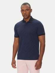 Tommy Hilfiger Polo Monogram MW0MW39218 Granatowy Regular Fit. Niebieskie koszulki polo męskie Tommy Hilfiger, l, bez wzorów, z bawełny, bez ramiączek. Za 259.99 zł.