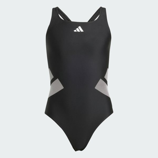 Kostium kąpielowy dla dzieci Logo C-back. Białe stroje kąpielowe dla dziewczynek Adidas, bez wzorów, z elastanu. Za 139.00 zł.