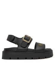 Tommy Hilfiger Sandały T3A2-33785-0326 M Czarny. Czarne sandały dziewczęce Tommy Hilfiger, ze skóry, bez zapięcia. Za 219.99 zł.
