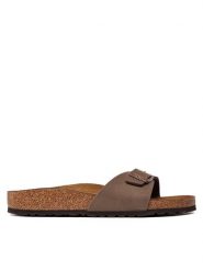 Birkenstock Klapki Madrid 0040093 Brązowy. Brązowe klapki damskie Birkenstock, bez wzorów, ze skóry, bez obcasa. W wyprzedaży za 309.99 zł.