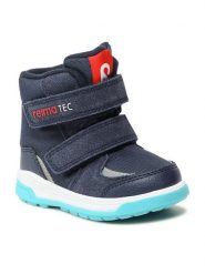 Reima Śniegowce Qing 5400026A Granatowy. Niebieskie buty zimowe chłopięce Reima, bez wzorów, z materiału, bez zapięcia. Za 269.99 zł.