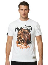 Koszulka męska z krótkim rękawem Grafika. Białe koszulki sportowe męskie LEONE 1947 APPAREL, m, bez wzorów, bez kołnierzyka, bez ramiączek, na fitness i siłownię. Za 176.82 zł.