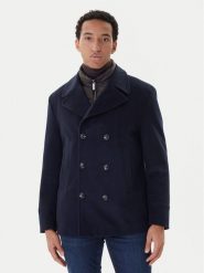 Bugatti Płaszcz wełniany 874228-81063 Granatowy Regular Fit. Niebieskie płaszcze męskie Bugatti, na zimę, m, bez wzorów, z syntetyku, bez kaptura. Za 1,999.00 zł.