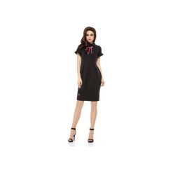 LEMONIADE L234 Elegancka sukienka. Czarne sukienki damskie marki Lemoniade, biznesowe, z falbankami, z krótkim rękawem. Za 179.90 zł.