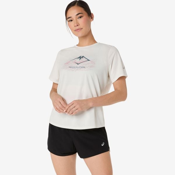 Koszulka do biegania damska ASICS Fujitrail. Koszulki sportowe damskie Asics, l, bez wzorów, z materiału, bez kołnierzyka. Za 139.99 zł.