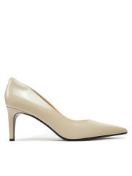 Calvin Klein Szpilki Heel Pump 70 - Brush L HW0HW02446 Beżowy. Brązowe szpilki damskie Calvin Klein, bez wzorów, ze skóry, bez obcasa, bez zapięcia. Za 449.99 zł.