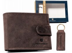 Zestaw prezentowy Peterson PTN SET-M-N994L c. brązowy. Brązowe portfele męskie Peterson, bez wzorów, ze skóry. Za 80.00 zł.
