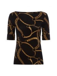 Lauren Ralph Lauren Koszulka Kobiety Bawełna czarny, XS. Czarne t-shirty damskie Lauren Ralph Lauren, xs, bez wzorów, z bawełny, eleganckie, bez kołnierzyka. Za 349.95 zł.