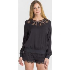 BLUZA Twinset U&B. Czarne bluzy damskie Twinset U&B, l, z aplikacjami, z tkaniny, bez kaptura. Za 383.40 zł.