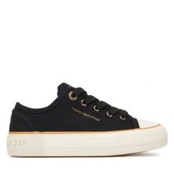 Trampki Tommy Hilfiger. Czarne trampki i tenisówki dziewczęce Tommy Hilfiger, bez wzorów, bez zapięcia. Za 209.99 zł.