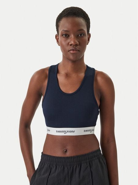 Tommy Jeans Biustonosz top DW0DW22762 Granatowy. Niebieskie biustonosze Tommy Jeans, bez wzorów, z jeansu. Za 116.99 zł.