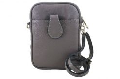Listonoszka etui skórzane BARBERINI'S 887-3 szare. Szare torebki shopper damskie Barberinis, bez wzorów, ze skóry, na ramię, małe, bez dodatków. Za 119.99 zł.