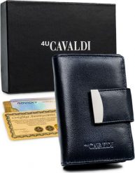 4U Cavaldi Portfel damski skórzany RFID stop Cavaldi pionowy zatrzask. Portfele damskie 4U Cavaldi, bez wzorów. Za 129.00 zł.
