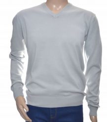 Sweter męski z kaszmiru i wełny merynosów kaszmirowy w szpic L szary 213. Szare bluzy męskie Giovane Ricco, l, bez wzorów, z kaszmiru, bez kaptura. Za 139.99 zł.