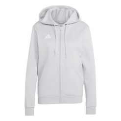 Bluza damska adidas Entrada 26 Full Zip Hoodie. Białe bluzy damskie Adidas, bez wzorów, z bawełny, bez kaptura. Za 146.99 zł.