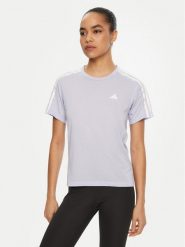 Adidas Koszulka techniczna Own the Run 3-Stripes JD2276 Fioletowy Regular Fit. Fioletowe koszulki sportowe damskie Adidas, s, bez wzorów, z syntetyku, bez kołnierzyka, bez ramiączek, do biegania. Za 129.99 zł.