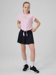 4F Spódniczka sportowa szybkoschnąca dziewczęca - czarna 134/140 (8-10 lat). Czarne spódniczki dla dziewczynek 4f, bez wzorów, z dzianiny. Za 69.99 zł.