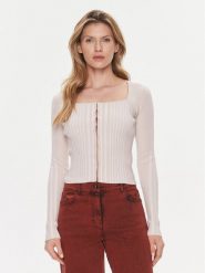 Guess Kardigan Allie W4RR43 Z2YN2 Beżowy Slim Fit. Brązowe kardigany damskie Guess, s, z aplikacjami, z syntetyku. Za 379.99 zł.
