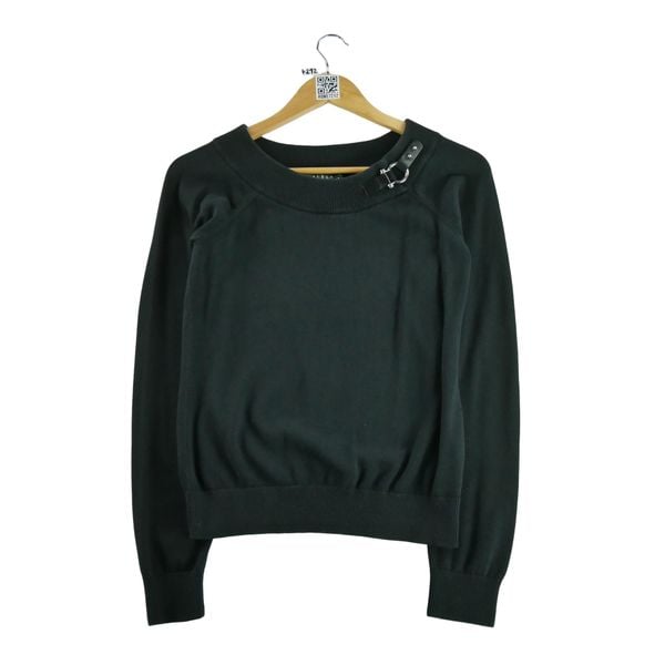 Damski czarny sweter. Czarne swetry damskie Ralph Lauren, l, bez wzorów, eleganckie, bez kołnierzyka, bez ramiączek, bez kaptura. Za 59.60 zł.